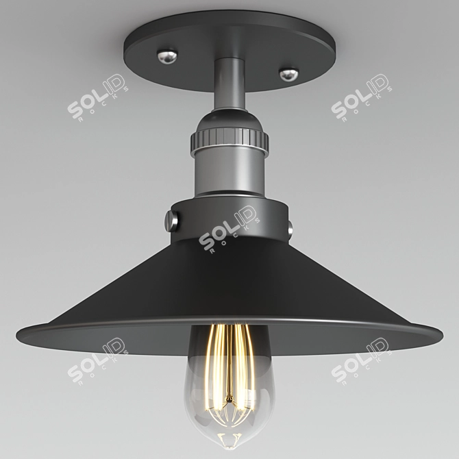 Vintage Flush Mount Ceiling Light 3D model image 2