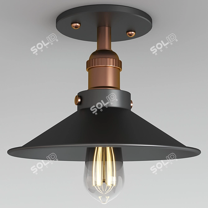 Vintage Flush Mount Ceiling Light 3D model image 5