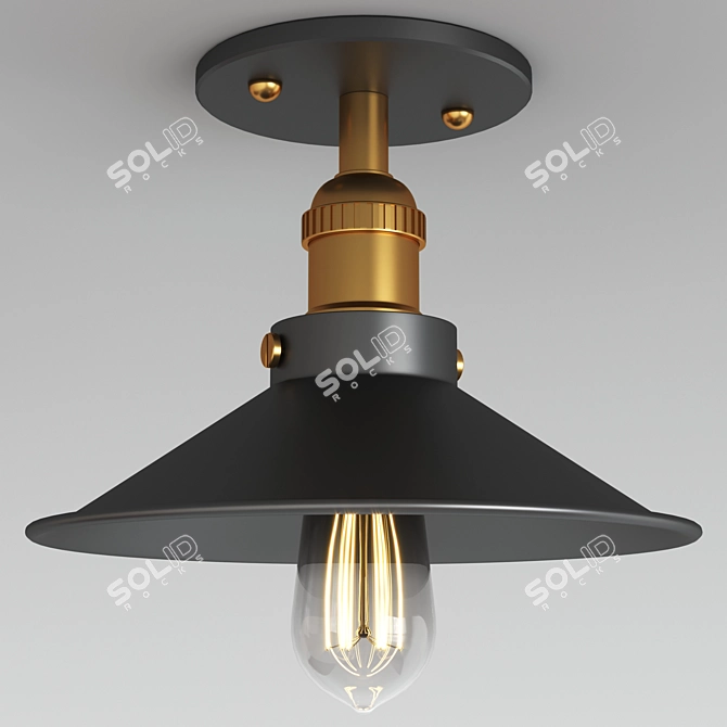 Vintage Flush Mount Ceiling Light 3D model image 6