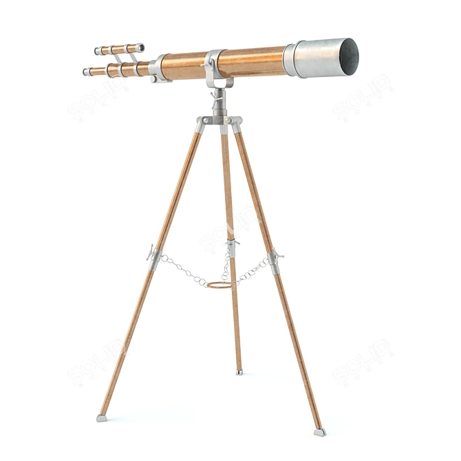 Classic Vintage Telescope - Explore the Universe 3D model image 1