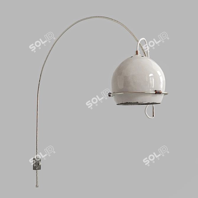 Modern White Gepo Arc Wall Lamp 3D model image 1