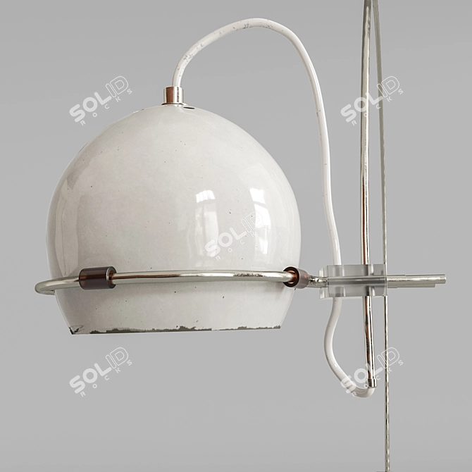 Modern White Gepo Arc Wall Lamp 3D model image 2