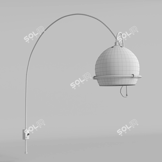 Modern White Gepo Arc Wall Lamp 3D model image 3