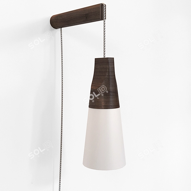 Innovative Wood & Glass Wall Lamp 3D model image 1