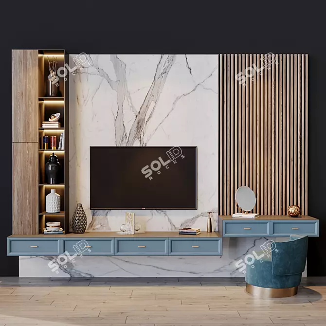 HD 90" TV Set: Immersive Visuals 3D model image 1