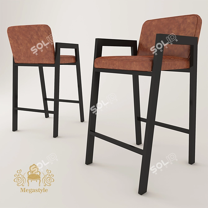 Megastyle OM Bar Stool: Sleek and Stylish Seating 3D model image 1