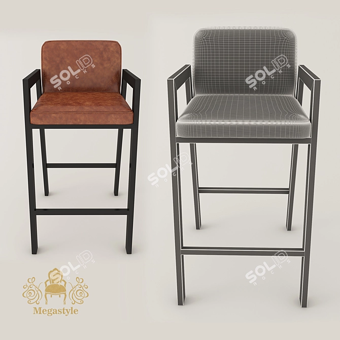 Megastyle OM Bar Stool: Sleek and Stylish Seating 3D model image 2