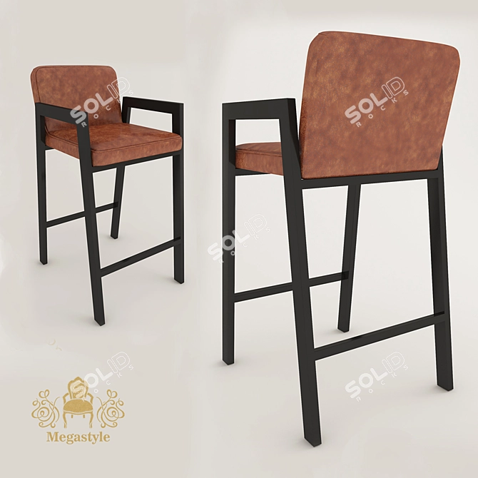 Megastyle OM Bar Stool: Sleek and Stylish Seating 3D model image 3