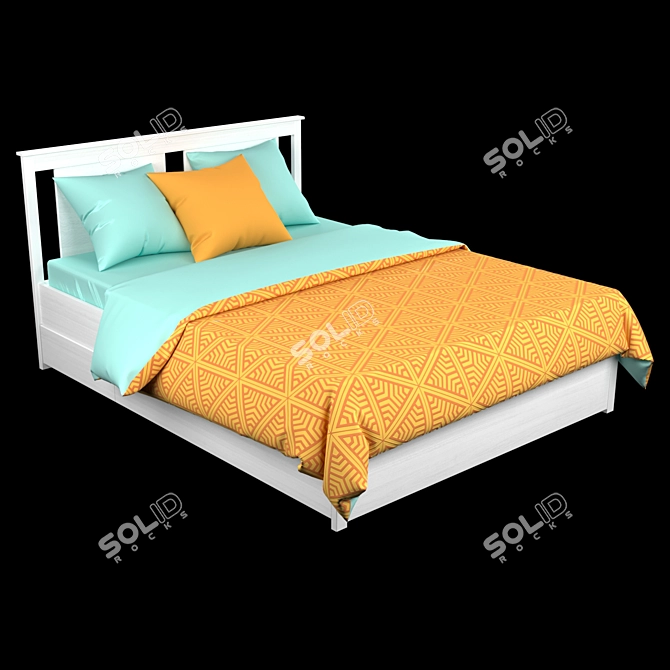  Modern Ikea SONGESAND Bed Frame 3D model image 1