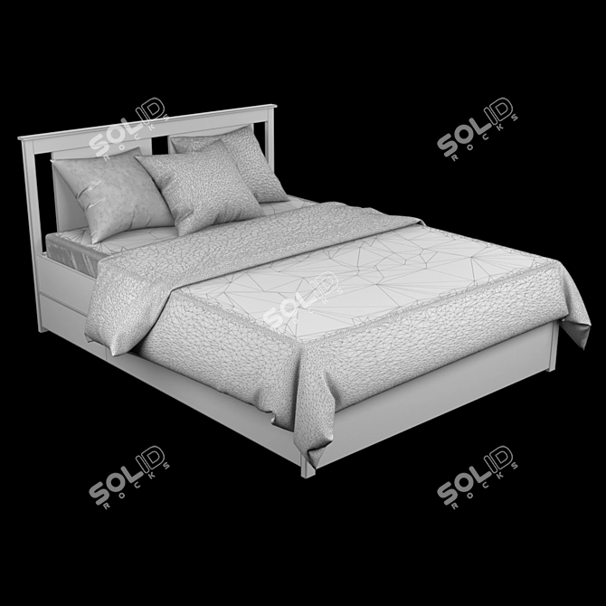  Modern Ikea SONGESAND Bed Frame 3D model image 3