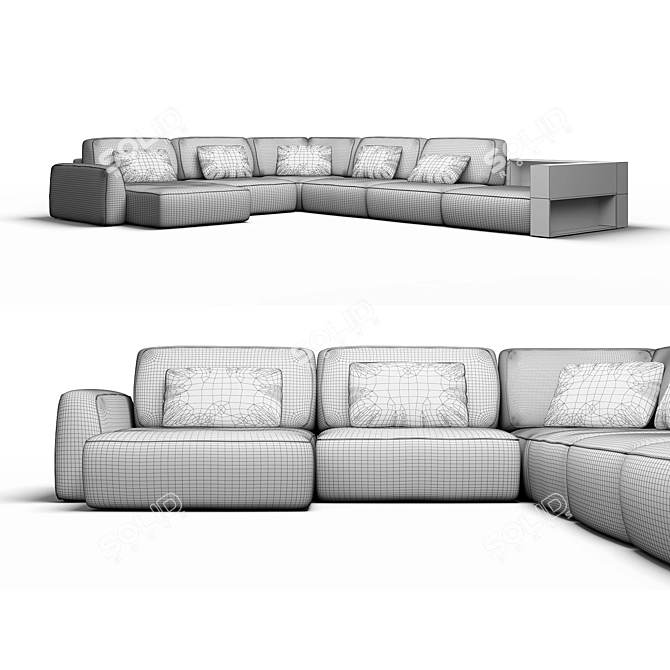 Transforming Modular Sofa Set 3D model image 2