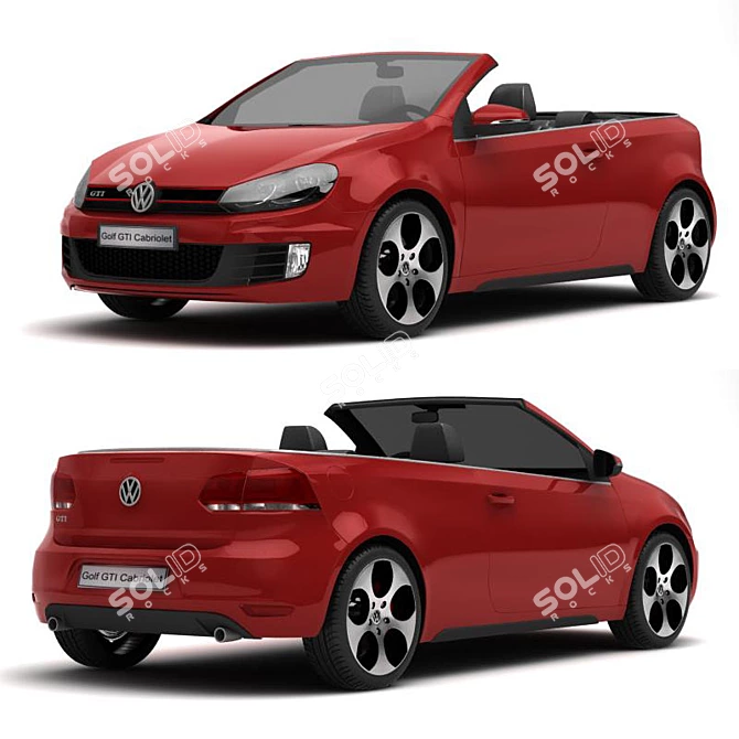 VW Golf GTI Cabriolet 2013: Roof-Optional High-Detail Model 3D model image 1