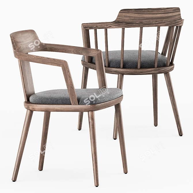 Elegant Tiara Sedia Chair by Porada 3D model image 2