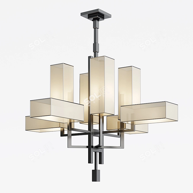 Elegant Crystal Chandelier 3D model image 1