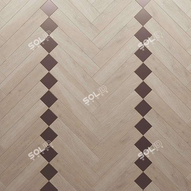 Bleached Oak Chevron Parquet 3D model image 3