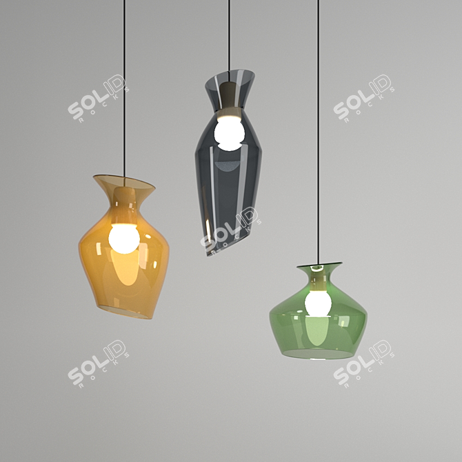 Elegant Malvasia Pendant Lamp 3D model image 1