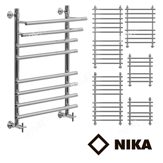 Nick LB3 Heated Towel Rail: Stylish and Versatile 3D model image 1