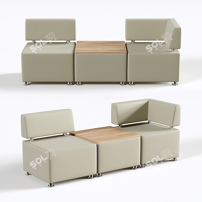 Malta 2-Seater Sofa: Stylish and Compact 3D model image 1