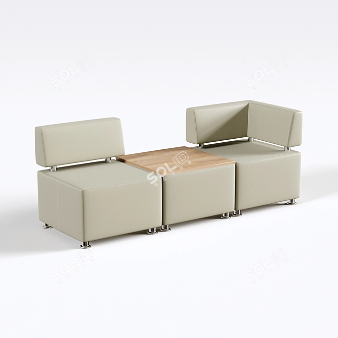 Malta 2-Seater Sofa: Stylish and Compact 3D model image 3