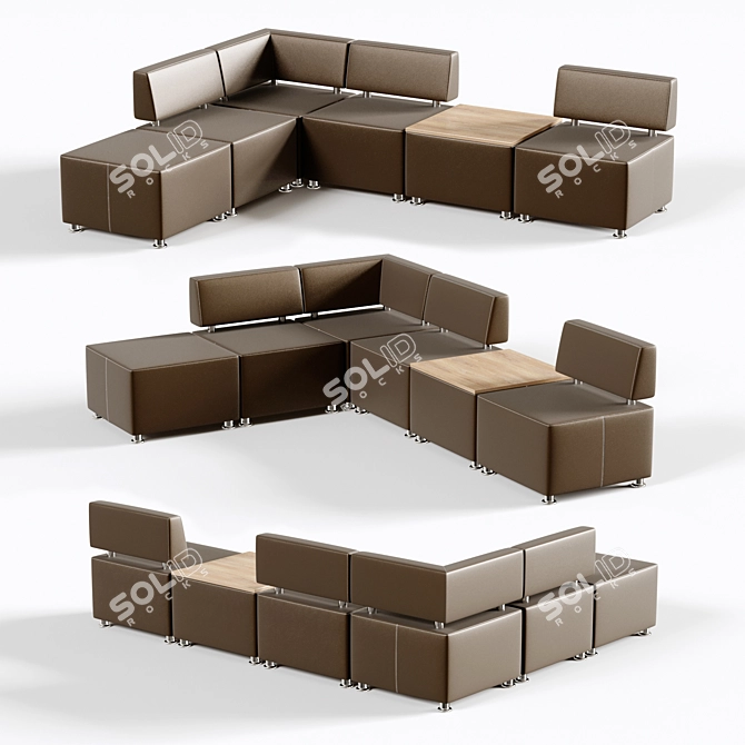 OM Malta 4-Seater Sofa: Stylish and Spacious 3D model image 1