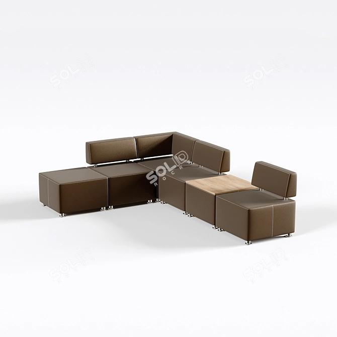 OM Malta 4-Seater Sofa: Stylish and Spacious 3D model image 2