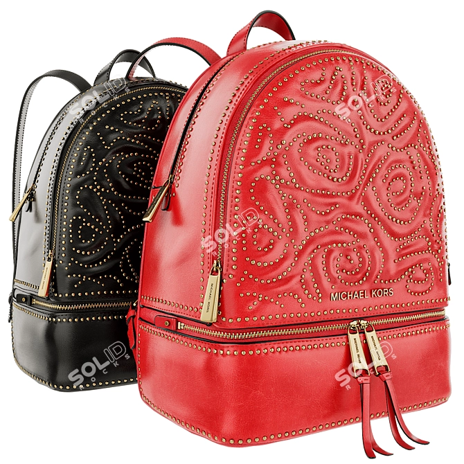 Michael Kors Rhea Leather Backpack 3D model image 1