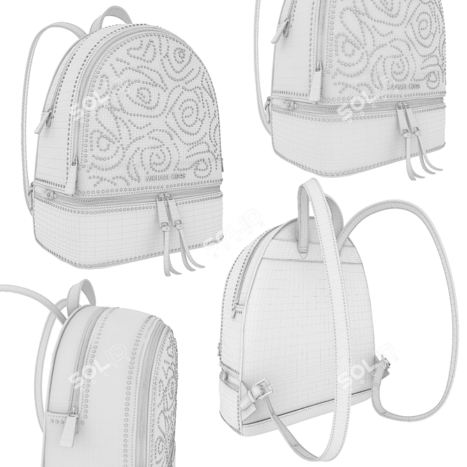Michael Kors Rhea Leather Backpack 3D model image 3