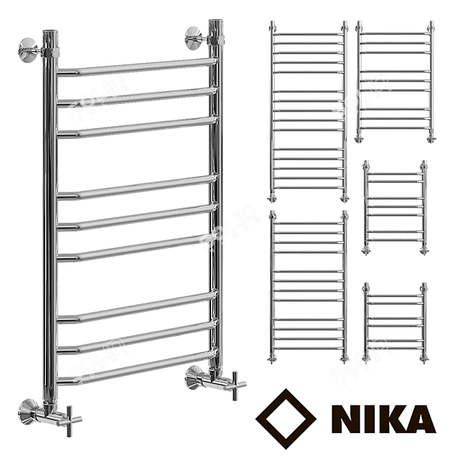 Nick LT_ Heated Towel Rail: Stylish and Customizable 3D model image 1