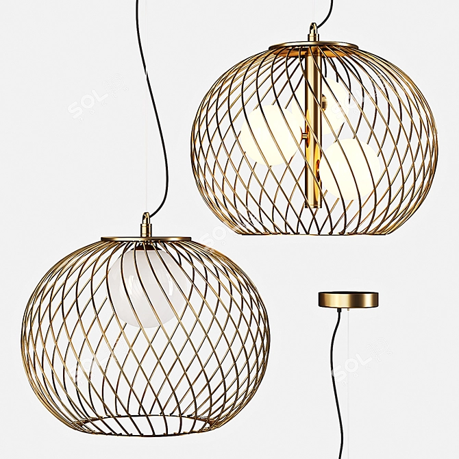 Elegant Pendant Lamp: Italux Clarisa 3D model image 1