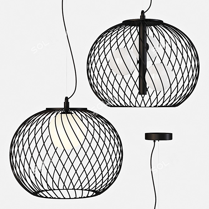 Elegant Pendant Lamp: Italux Clarisa 3D model image 2