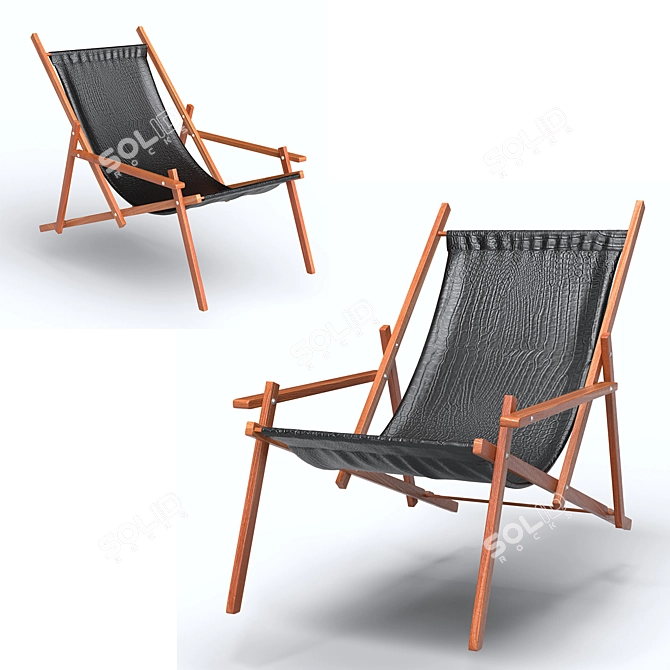 Luxury Leather Sling Chair 3D model image 1