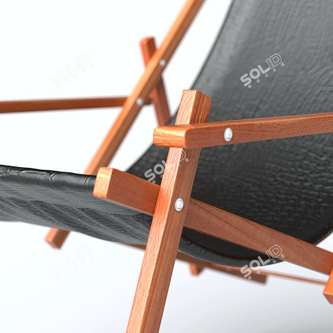 Luxury Leather Sling Chair 3D model image 2