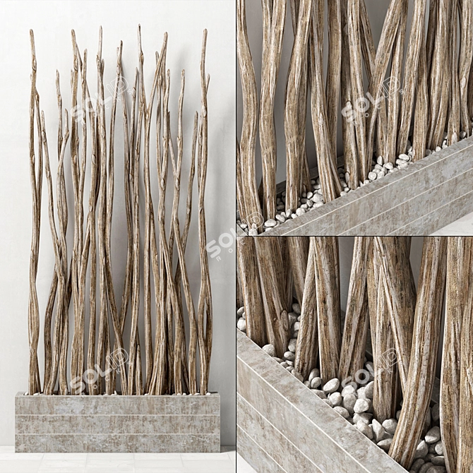 Polygons Decor: Branch Pebbles 3D model image 1