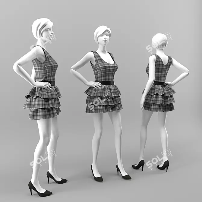 Marvelous Designer Female Mannequin 3D model image 2