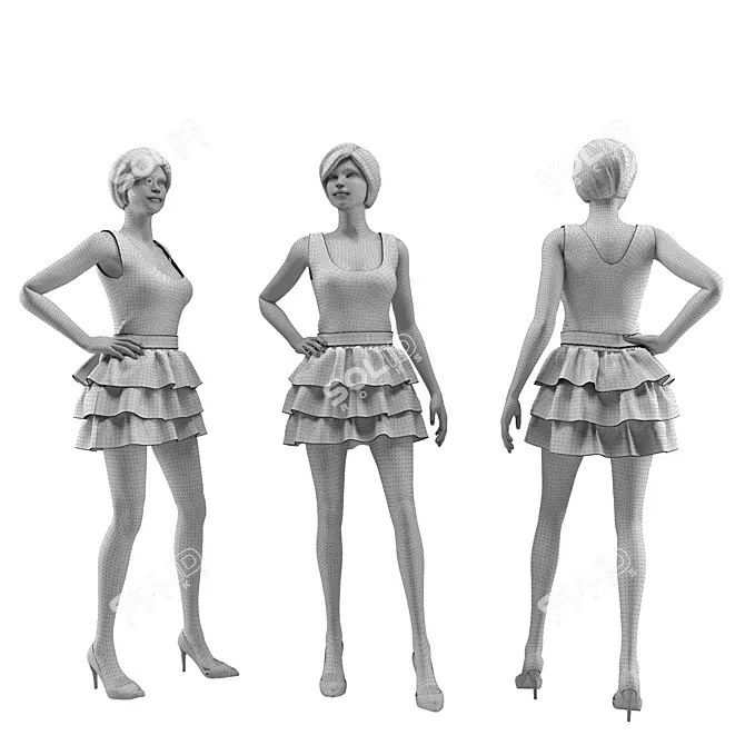 Marvelous Designer Female Mannequin 3D model image 3