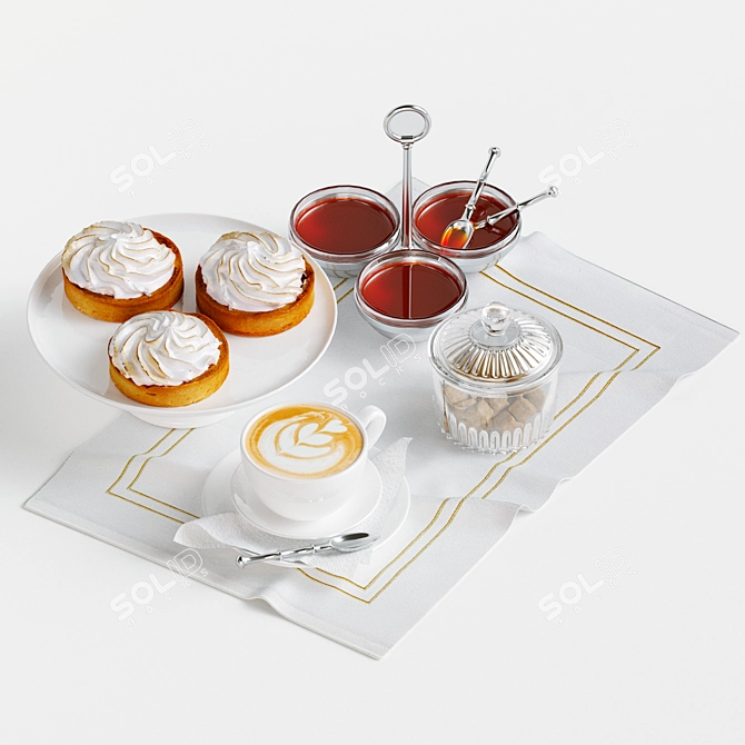 Elegant Brew: Deluxe Coffee Set 3D model image 1