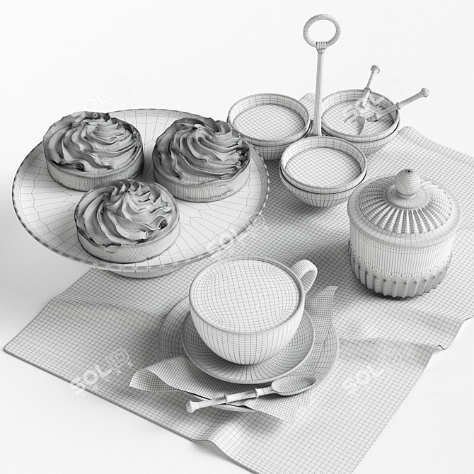 Elegant Brew: Deluxe Coffee Set 3D model image 2