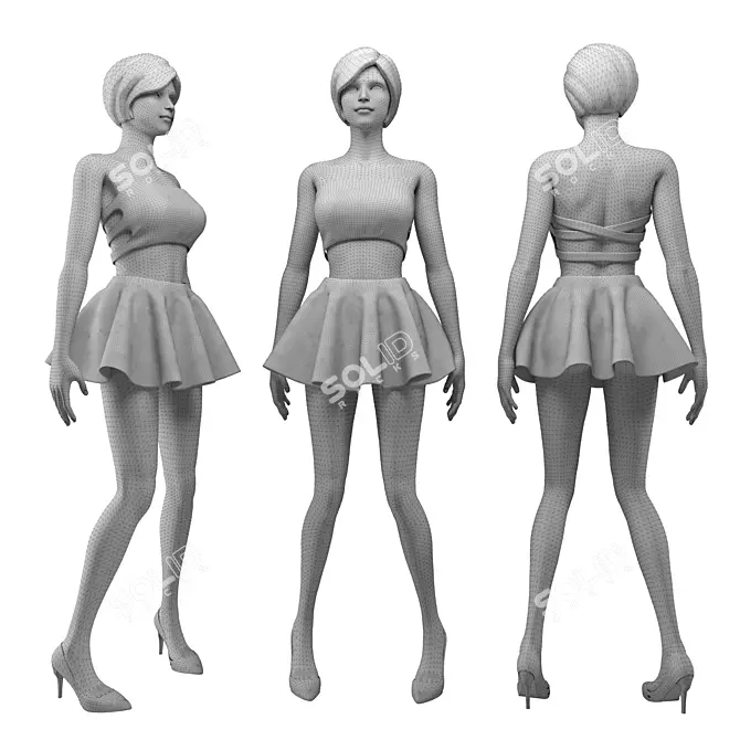 Marvelous Designer Female Mannequin 3D model image 3