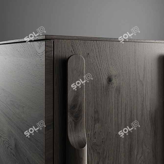 Natural Ash Veneer TV Table 3D model image 2