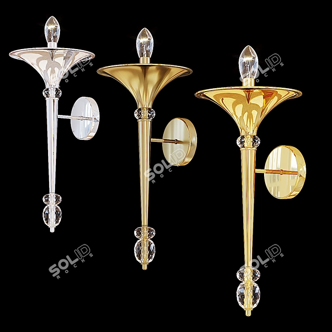 Crystal Lux Miracle AP1: Elegant Classic Chrome Wall Sconce 3D model image 1