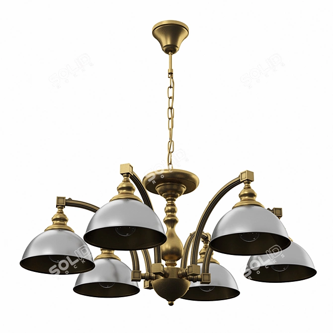 Elegant 6-Light Shaded Chandelier 3D model image 2