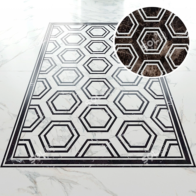 Marble Elegance: Panel & Decor 3D model image 1