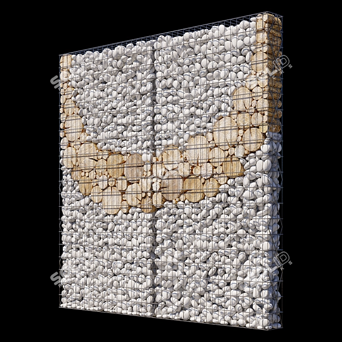 Wooden Gabion Section for Landscape Design 3D model image 2