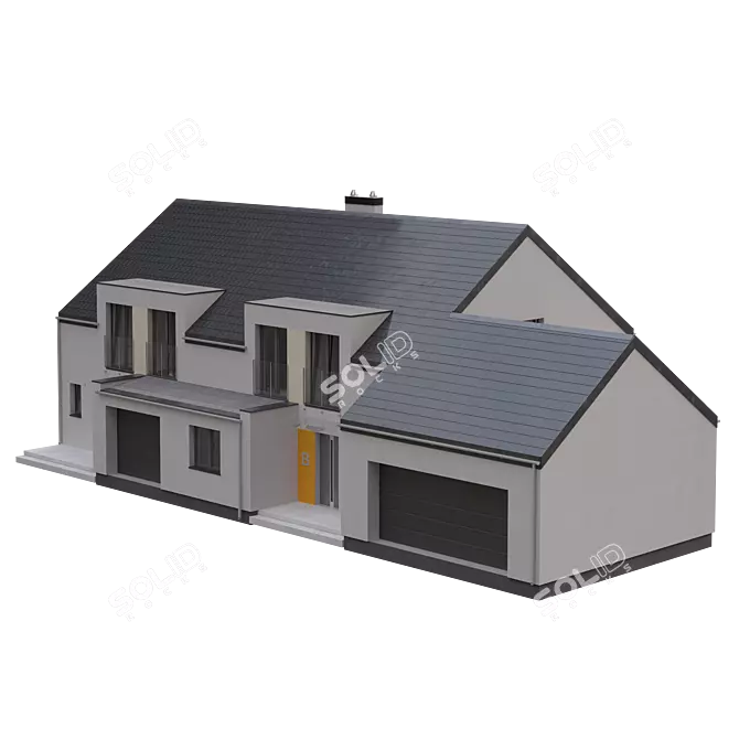 Dual Dwelling: Architectural Background Model 3D model image 1