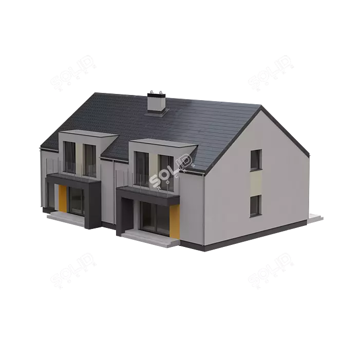 Dual Dwelling: Architectural Background Model 3D model image 2