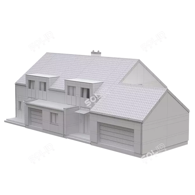 Dual Dwelling: Architectural Background Model 3D model image 3