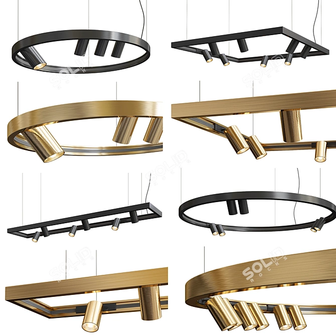 Stunning Superloop Chandelier Collection 3D model image 1