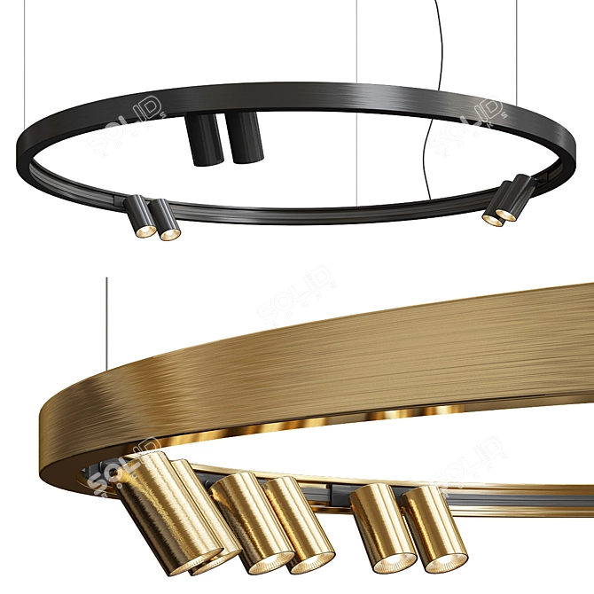 Stunning Superloop Chandelier Collection 3D model image 2