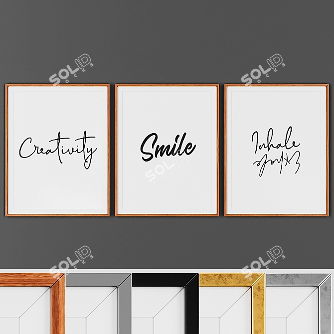 Modern Style Picture Set: 3 Options 3D model image 1