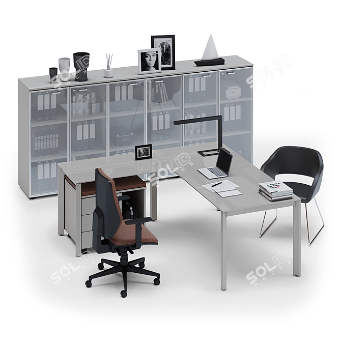 LAS OXI Office Workspace Solution 3D model image 1